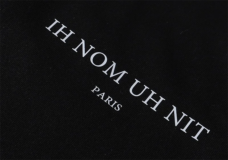 2024 Black IH NOM UH NIT Newspaper Mask Tee Men Women IH NOM UH NIT Paris Logo T-shirt Slightly Loose Tops Short Sleeve