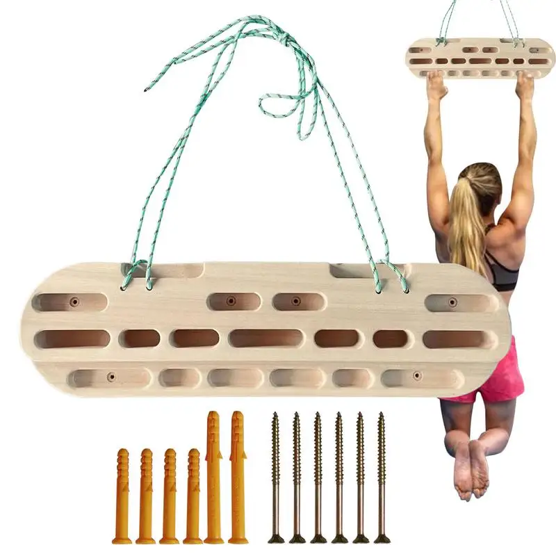 Portable Wooden Hang Board Rock Climbing Fingerboard Doorway Hand Strengthener Equipment For Training Finger Grip And Pull Up