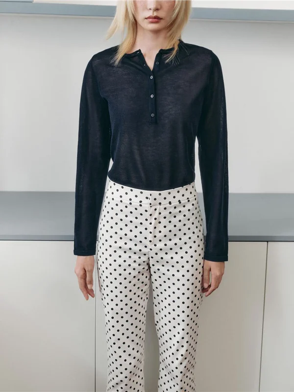 

Повседневный вязаный свитер-пуловер с круглым вырезом, свободного кроя, на плоской вязке, из смесового хлопка и полиэстера, для осени и зимы