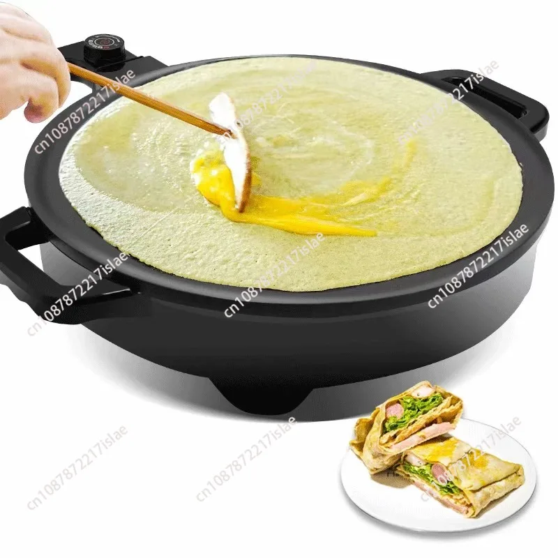 Round Jianbing Guozi Machine, Commercial Electric Frying Baking Pan, Non-Stick Surface, Household Pancake & Crepe Maker