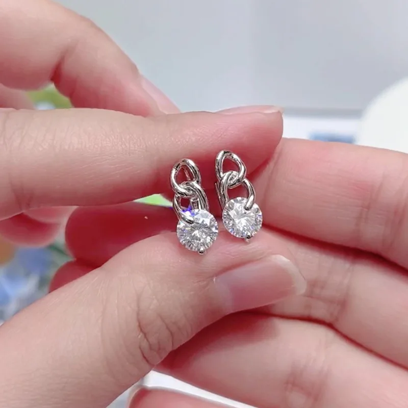 

Lnkry корейские INS серьги-кольца из стерлингового серебра 925 пробы 6,5 мм круглые серьги с муассанитом с сертификатом для женщин свадебные украшения подарок