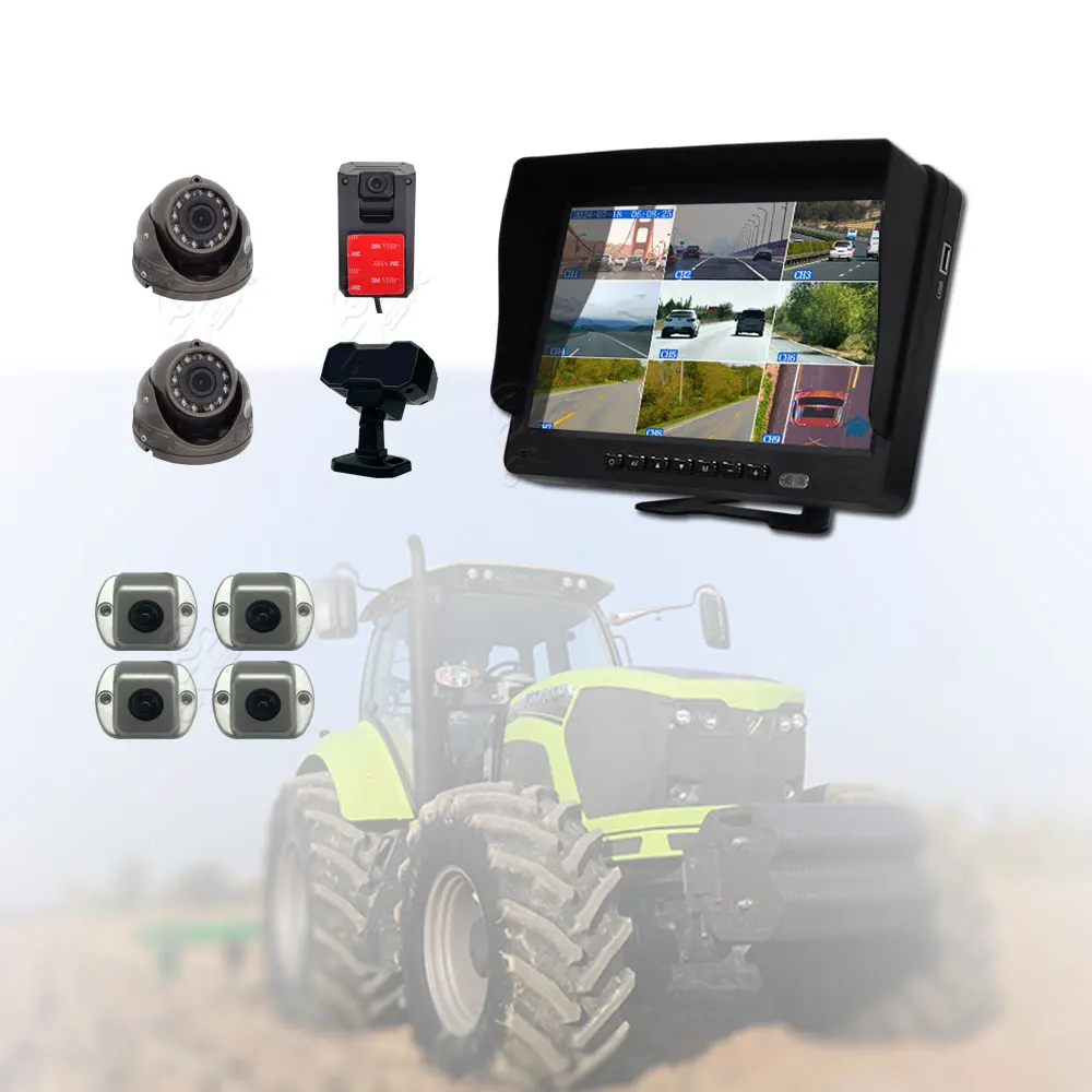 2025-4G 8CH AI 360 Degree Car Reversing Aid Car Driving Safety Device Parking Cameras Car Bird View System 2D Panoramic Camera