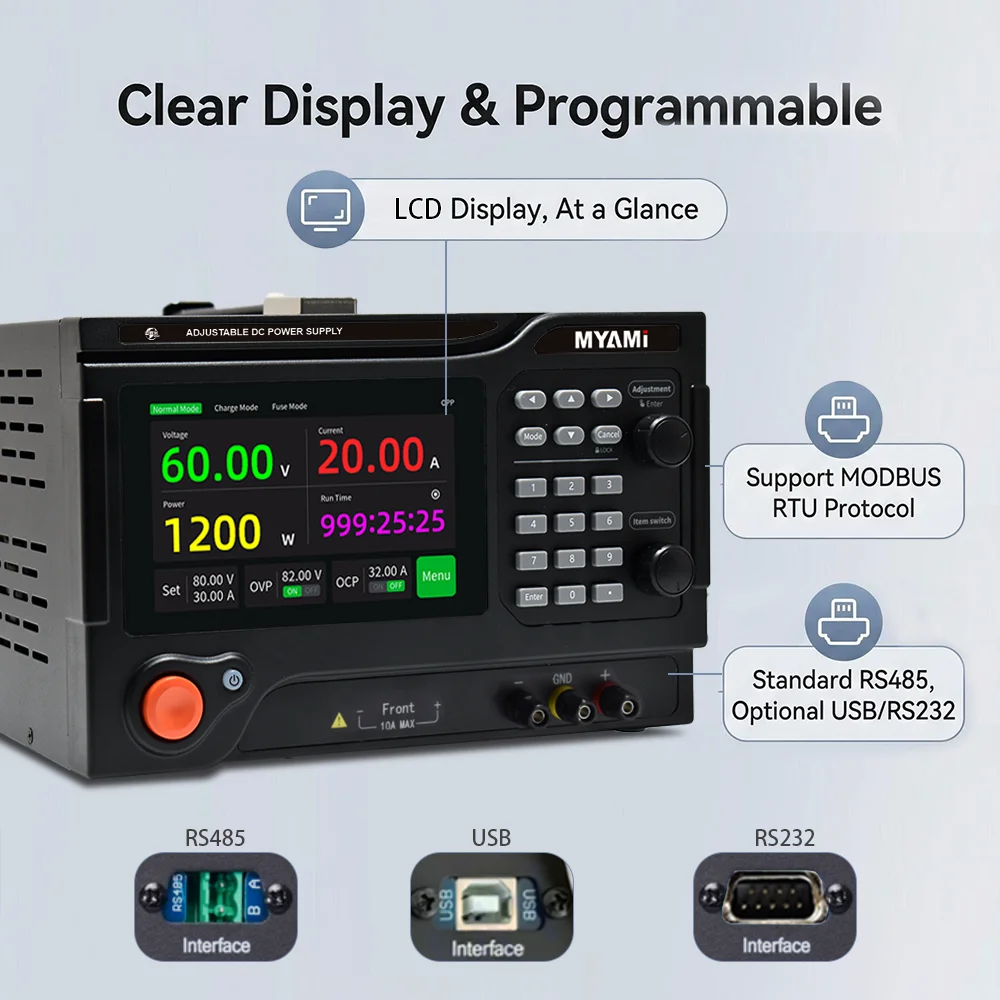 MYAMi Lab 15V 20V 32V 50V 64V 100V 150V 200V 300V 400V 500V 600V 800V Adjustable Bench Ac To Dc Programmable Power Supply