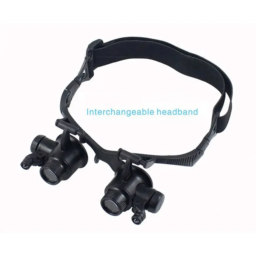 Headband 10X 15X 20X 25X LED Light Glasses Magnifier Watchmaker Jewelry Optical Lens Glass Loupe Magnifying Glass Lupa