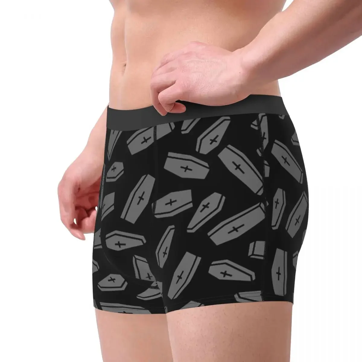 Coffin Pattern Goth 1980s Subculture Rock Romance Underpants Cotton Panties Men's Underwear Ventilate Shorts Boxer Briefs