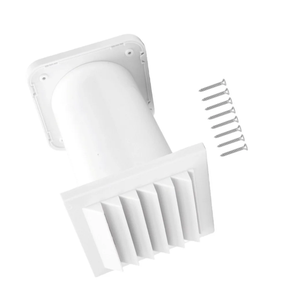 Non-Powered Wall Duct Cap With Adjustable Length, ABS Pressure Air Outlet Vent Cover With for Rain Protection Filter Screen For
