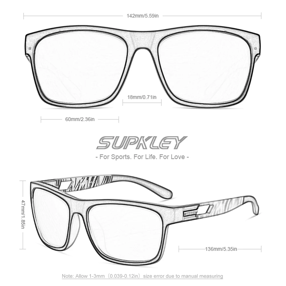 SUPKLEY Outdoor Sports Sunglasses for Men and Women Comfortable Visual Experience Best Glasses Accessories for Riding