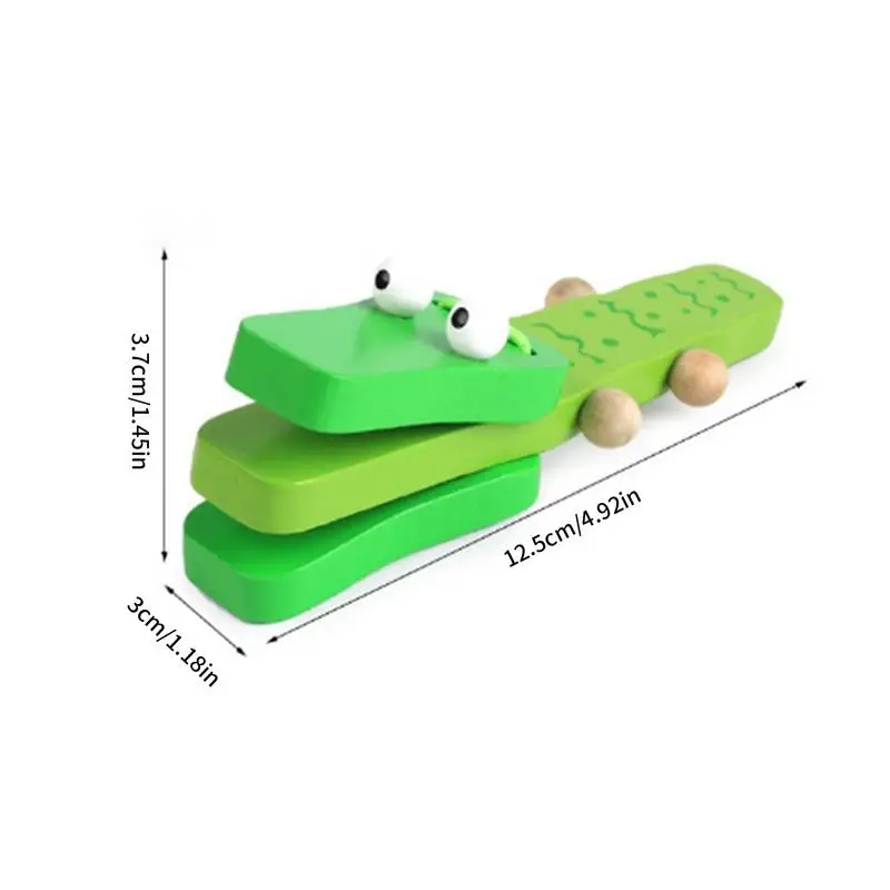 Wooden Castanet Clapper Cartoon Wood Crocodile Castanets Educational Percussion Instrument Toy Music Clapper For Adults Kids