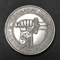 US 1921 Mechanical Arm Wielding Sword Hobo Coin Replica 1 Dollar Items Old Money original collection Medal Home Decor Souvenir