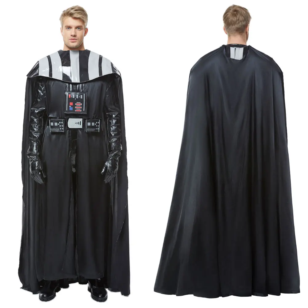 Darth Cosplay Costume Space Battle Fantasia Vader Jumpsuit Vest Cloak Uniform Outfits Halloween Carnival Party Disguise Suit