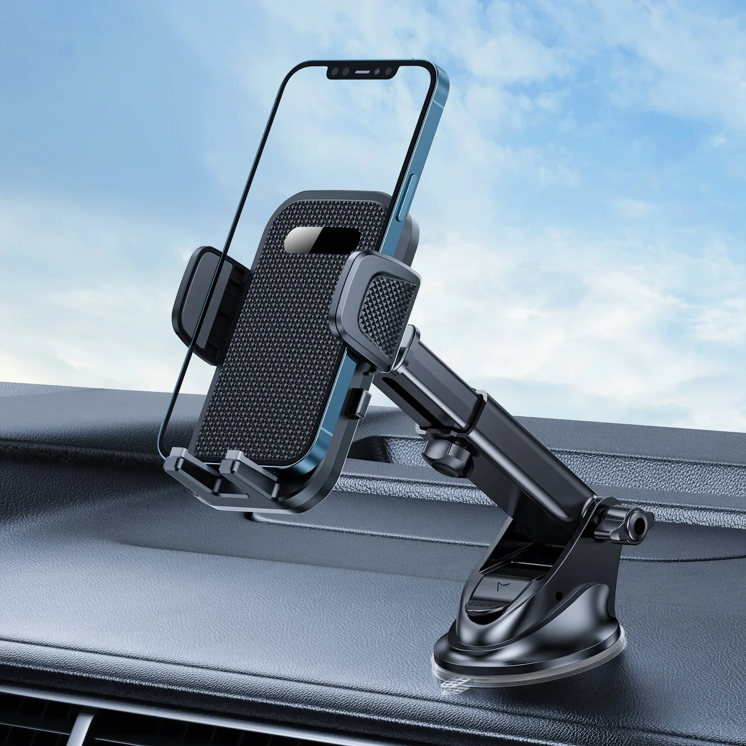 Suporte para Telefone de Carro para Painel/Vidro Frontal/Ventilação 360 ° Clipe Ajustável com Compatibilidade de Rotação, Adequado para Todos os Smart