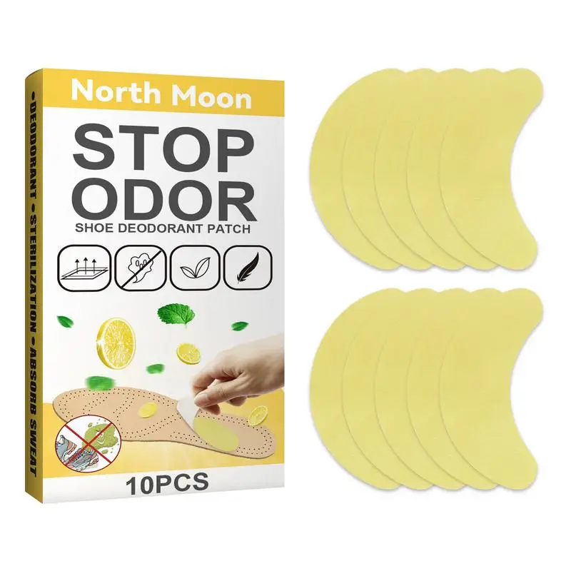 Shoe Odor Eliminator Patches 10 pcs Athlete's Foot Soothing Insole Stickers Foot Care Product Natural Lemon Scent odor remover