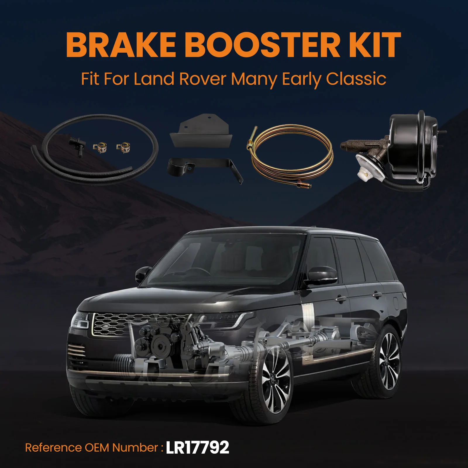 Remote Brake Installation Kit 1.9 for Mini MG Land Rover LR17792 for Servo for HILLMAN 2.3 to 1 Ratio TT3949Z Uprated Booster