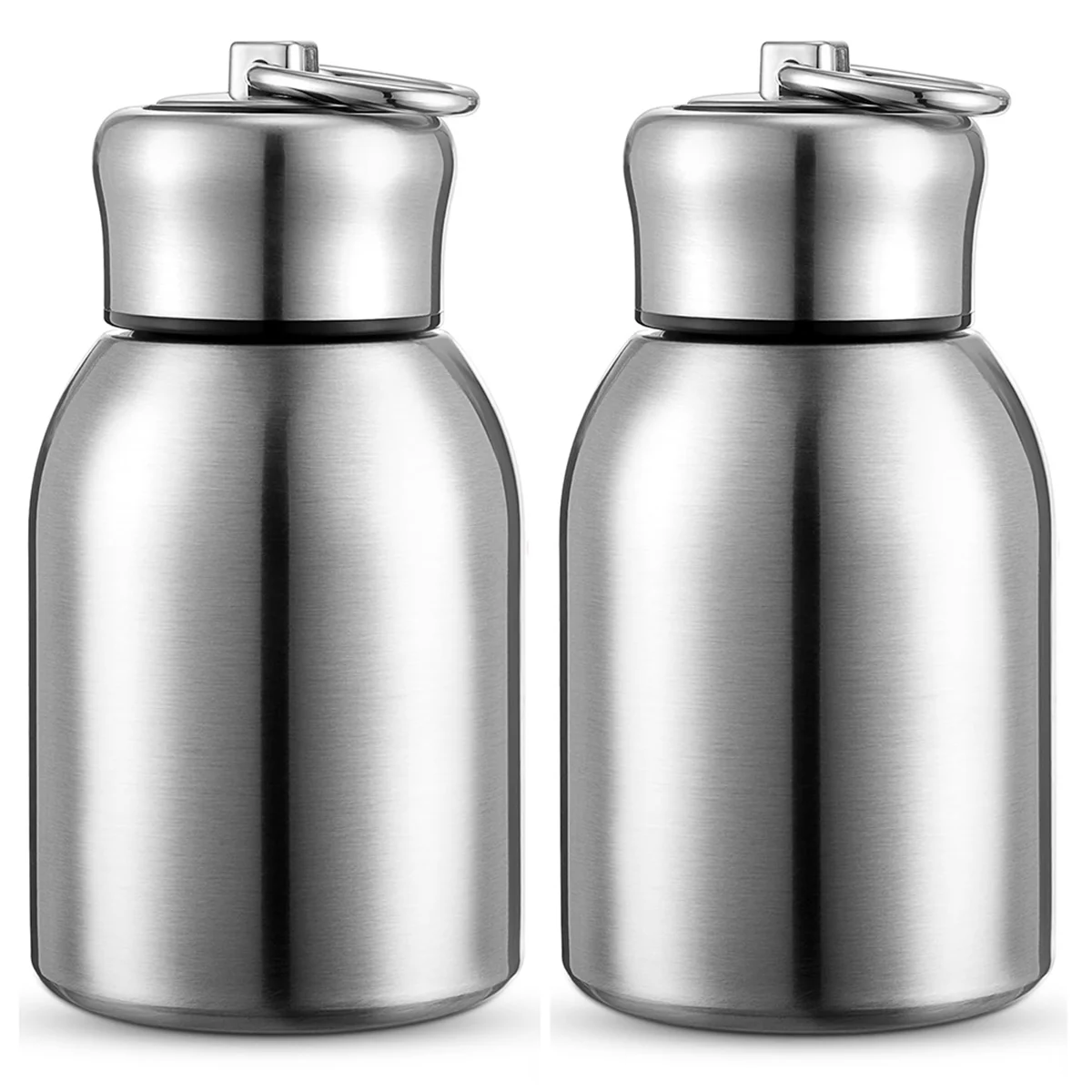 2 Pcs 10oz Mini Stainless Steel Water Bottle Slim Insulated Thermal Water Bottle Small Vacuum Hot Cold Water Bottle Bulk