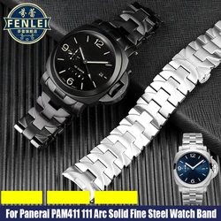 For Panerai solid stainless steel Watch strap PAM441 111 Men's Fine steel Watch band butterfly buckle Bracelet 24mm accessories