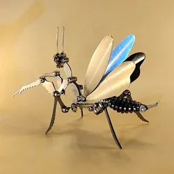 1PC Stainless Steel Mantis Mechanical Insect DIY Assembled Model Kit Hand Assembled Metal Crafts Decorations Gifts