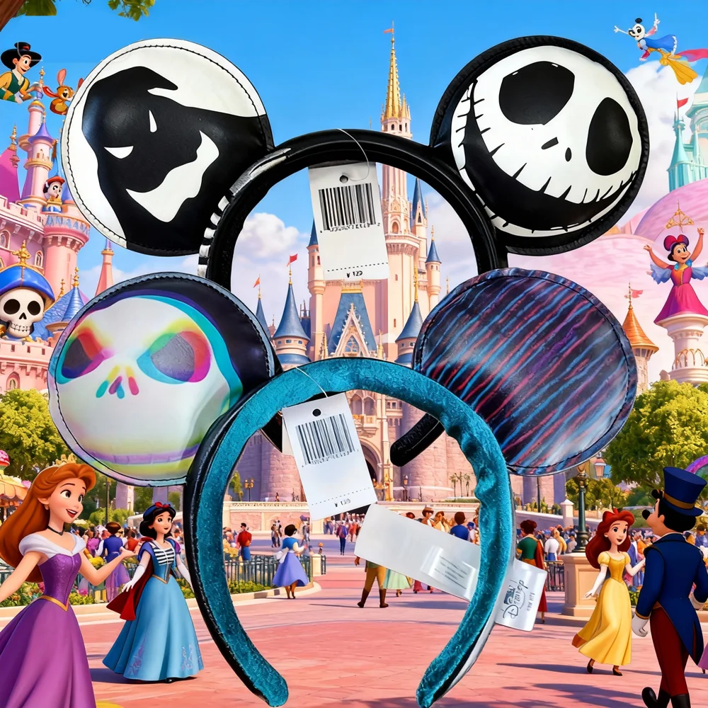Disney Mickey Mouse Headbands Disneyland Ghosts Bow Hairband Holiday Birthday Party Halloween Cosplay Costume For Women Girls