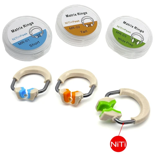 Juego de sistema de matriz Dental, matrices contorneadas, anillo de Clip, bandas de matriz, Kit de plástico de cuña, herramienta de instrumento de odontología