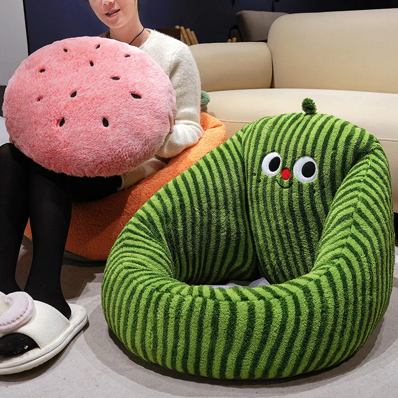2026 Cartoon Cute Lazy Sofa Cushions Detachable Soft Filling Sedentary Artifact Semi-Enclosed Waist Futon Cushion for Children