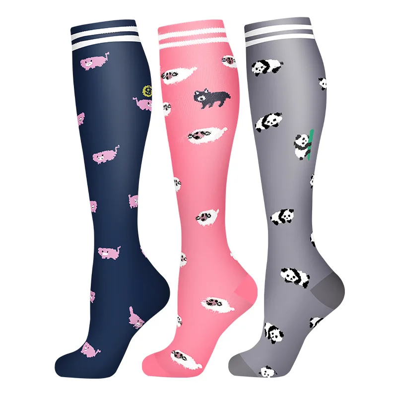 3/6 Paar Kompressionssocken Outdoor-Sport Reiten Kompresse Stretchstrümpfe Krankenschwester Wadendruck Beinsocken Geschwollene Krampfadern – Detail 4