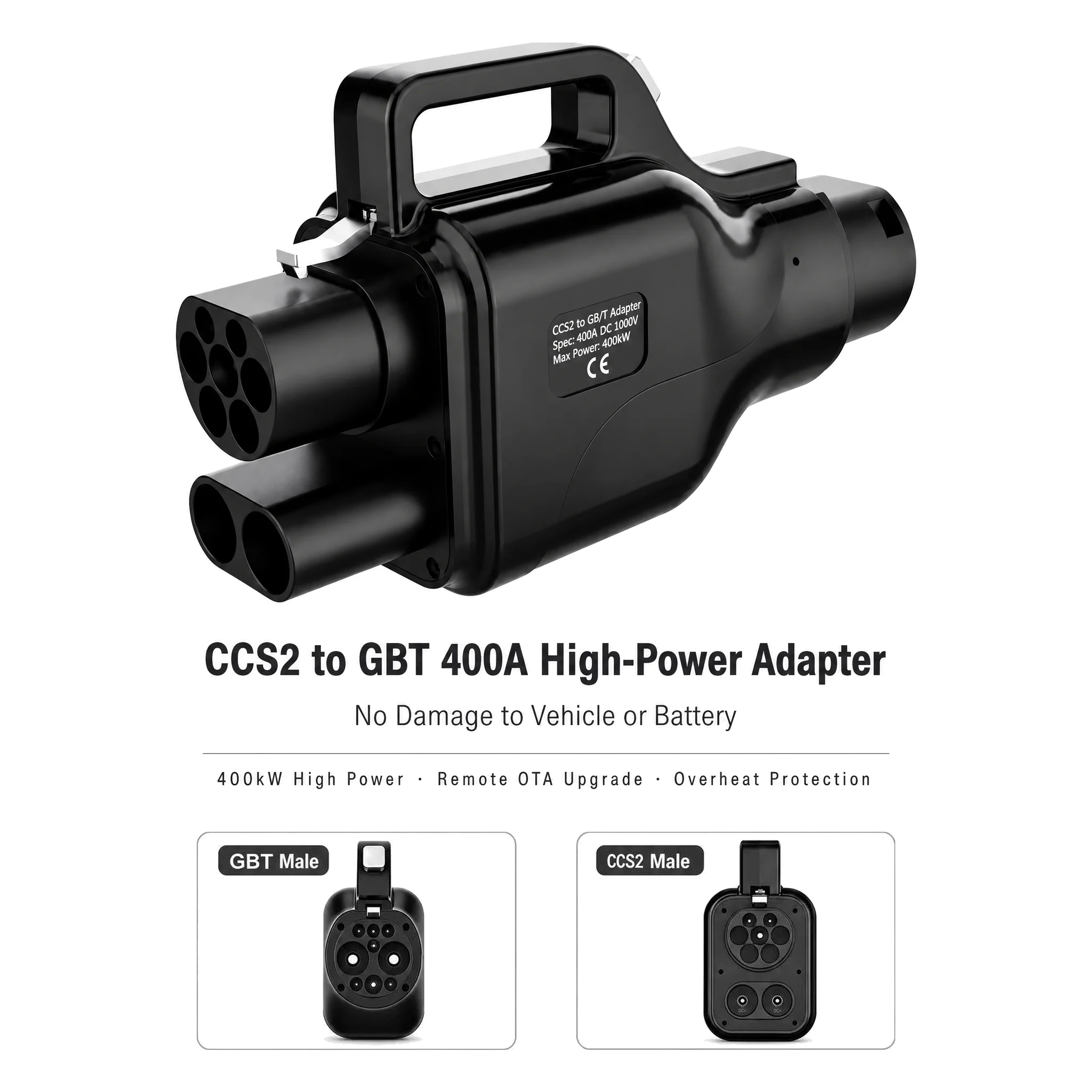 400A Electric Vehicle CCS2 to BG/T DC Charging Adapter Fast Charge for BYD ZEEKER Xpeng GEELY Avita Car