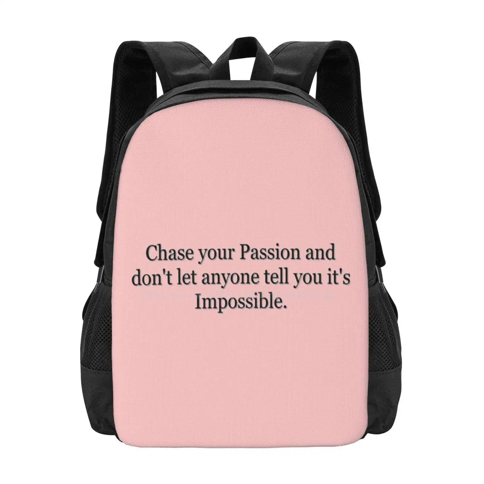 Chase Your Passion No.2 Hot Sale Schoolbag Backpack Fashion Bags Blinkart16 Chase Your Passion Passion Art Pursue Your Dreams