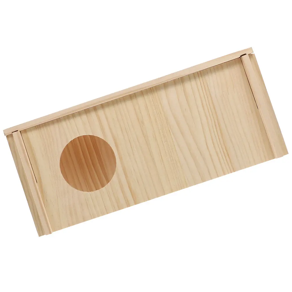 Wooden Hamster Hideout with Staircase Design – Bite-Proof Rectangular Exercise Playground for Small Pets