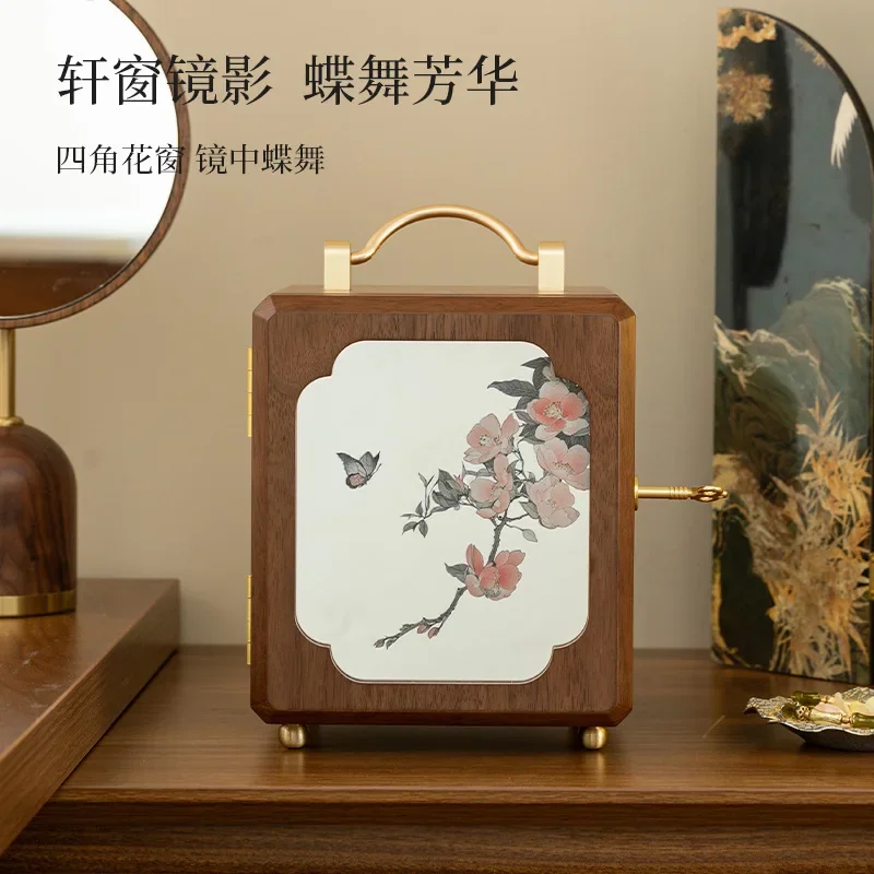

Wooden jewelry with lock storage box, high-end exquisite 2025 new hand jewelry box, birthday new wedding items