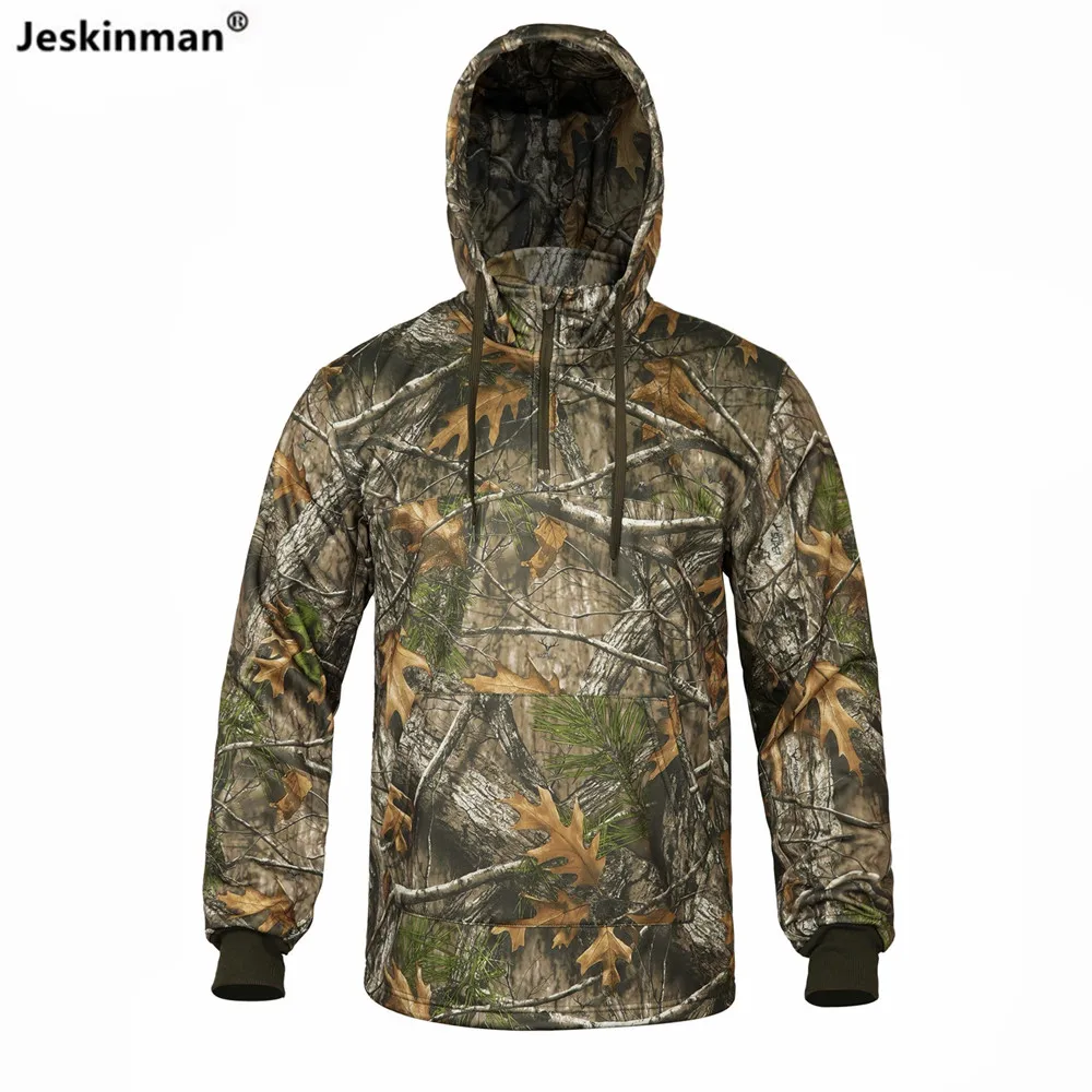 

Fleece Thermal Autumn Winter Bionic Camouflage Hunting Fishing Hoodie Soft Breathable Men's Sports Climbing Hiking Jacket Coat