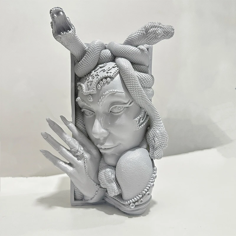 Hars Medusa Hoofd Boekenhoekje Decoratieve Boekensteunen Unieke Slang Vrouwen Gezicht Boek Eindigt Zware Boekenstopper Voor Thuiskantoor Bureau