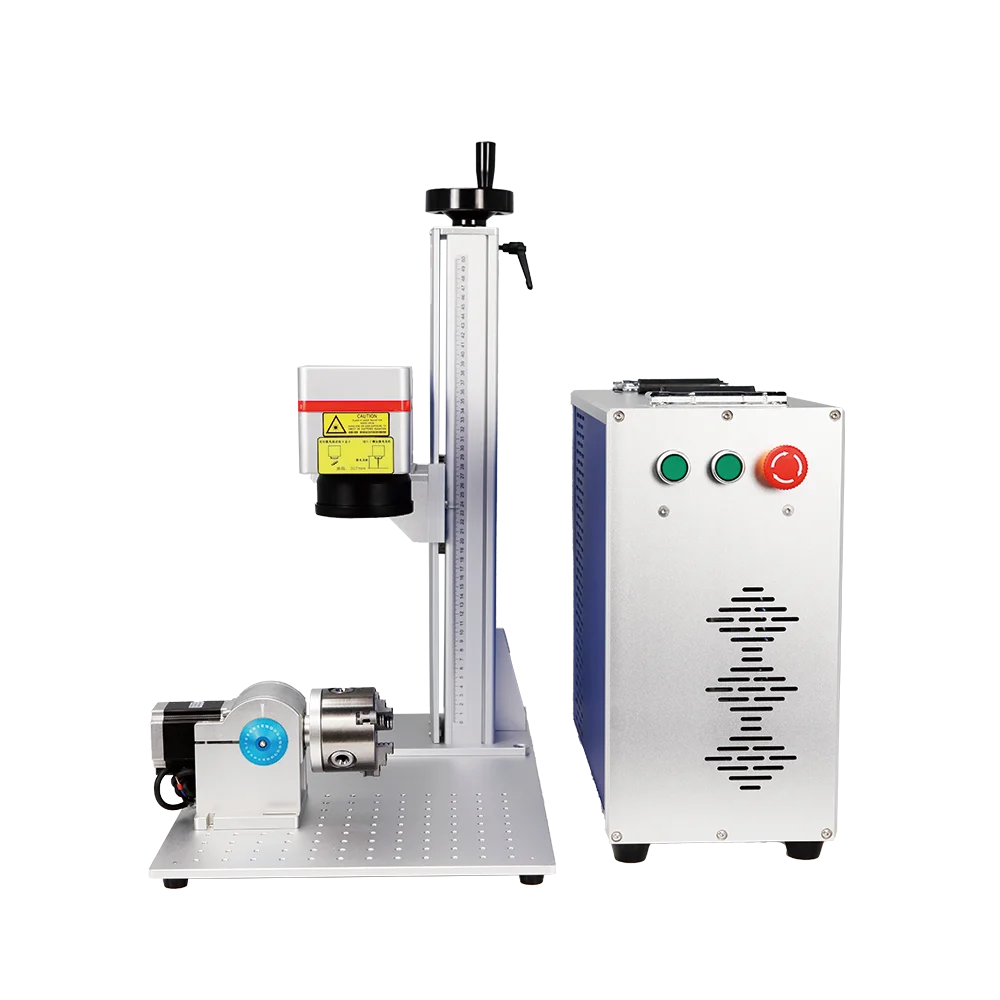 Rotary Small Desktop High-Power Fiber Marking Machine with AI/DXF Support Portable Bench- Configuration