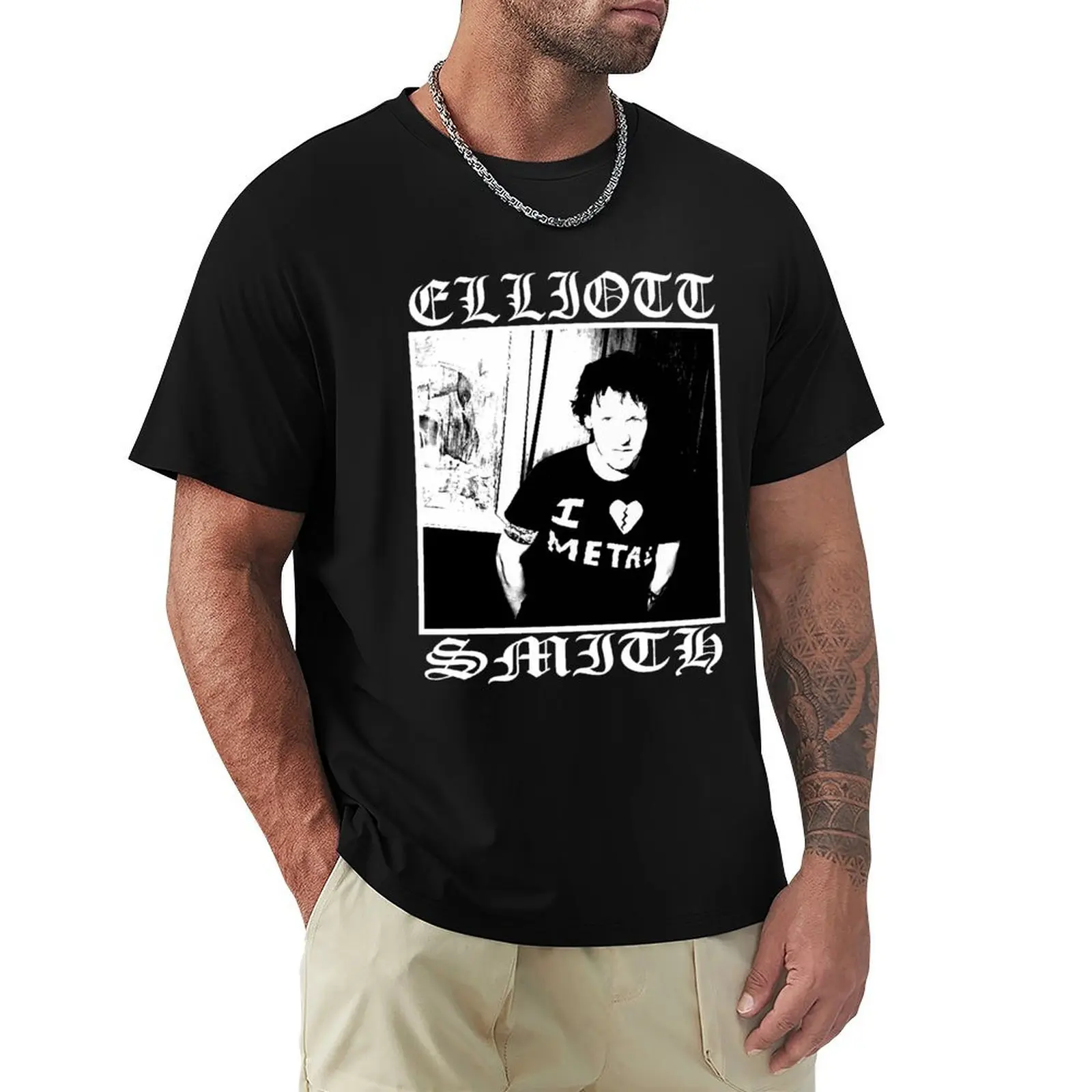 Elliott Smith I _lt_3 Metal T-Shirt Lightweight Cooling Short Sleeve Tee