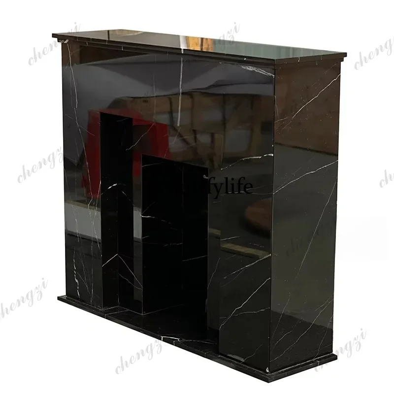a55 Luxury Custom Size 100% Natural Black Marble Stone Home Decoration Black Marquina Marble Fireplace