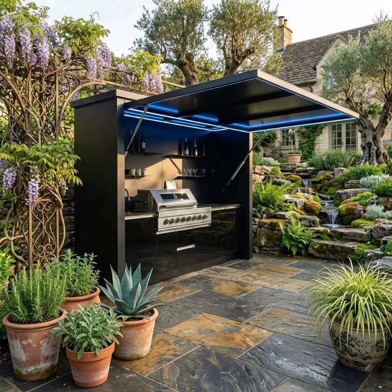 S304 Outdoor Kitchen Shed European Style Pod Anti-Insect Sturdy Entertaining Garden Custom