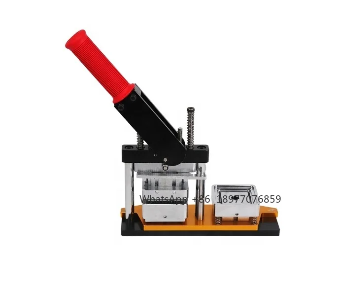 Groothandel koelkastmagneet badge staal maker making machine pin vierkante 50 * 50 MM handmatige knop maken machines