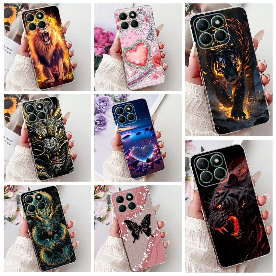 

For Honor x8b X8a X8 4g 5g Phone Case HonorX8 Back Cover Soft TPU Rubber Clear Silicone Bumper Cartoon Animals Cool Style Funda