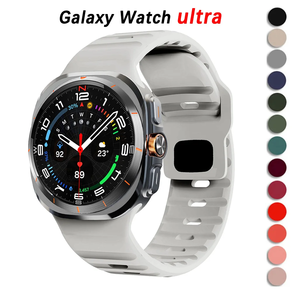 

Ремешок силиконовый для Samsung Galaxy Watch 7 Ultra, спортивный браслет для Samsung Galaxy Watch 47 мм, аксессуары для часов