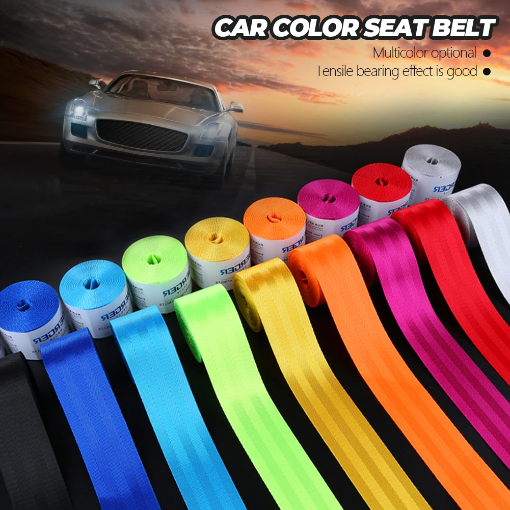 3.6M/roll Car Modified Seat Belt Webbing Car High-Strength polyester Seat Safety Belts Car Accessories Interior