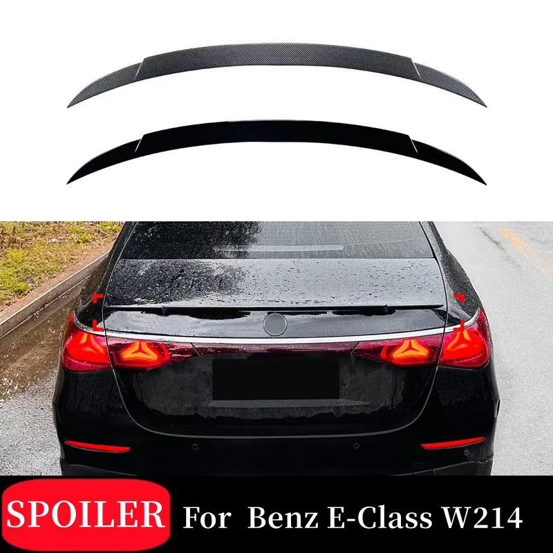

For 2024+ Mercedes Benz E-Class W214 E260 E300 Black Carbon Car Rear Trunk Lid Spoiler Wings Exterior Tuning Accessories Part