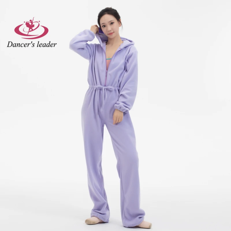 Ballet Latin All-around Dance Suit Winter Warm Velvet Conjoined Sports Suit Fleece Practice Suit Warm-up Training Suit