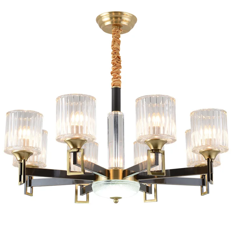 

Postmodern living room simple all copper chandelier villa courtyard corridor bedroom study corridor