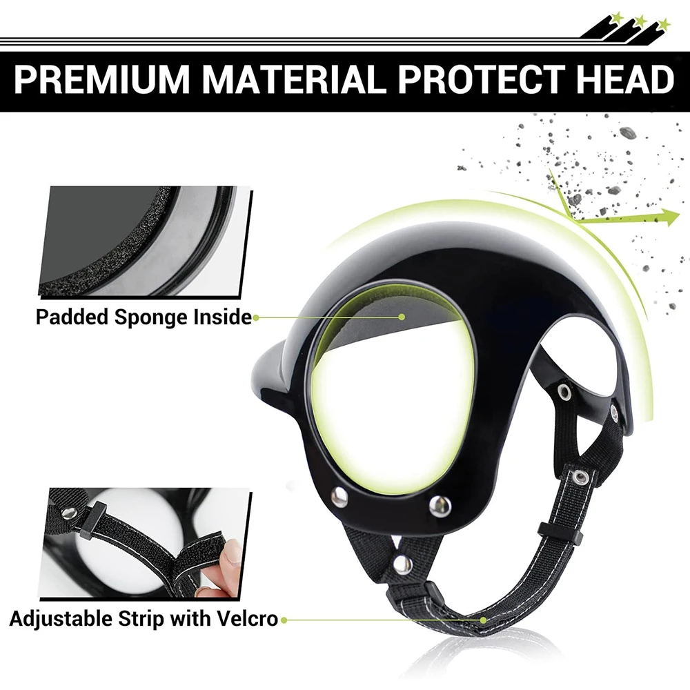 Pet Helmet Dog Safety Helmet Plastic Durable Convenient With Ear Holes Adjustable Pet Hat S/M/L Pet Outdoor Cycling Equipment