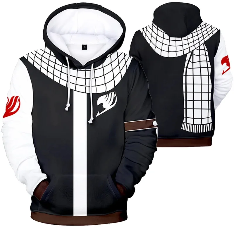 Natsu Fantasy-suéter para hombre, trajes de Hada de Anime, disfraz de cola, Sudadera con capucha, ropa de juego de rol de Halloween para hombre adulto
