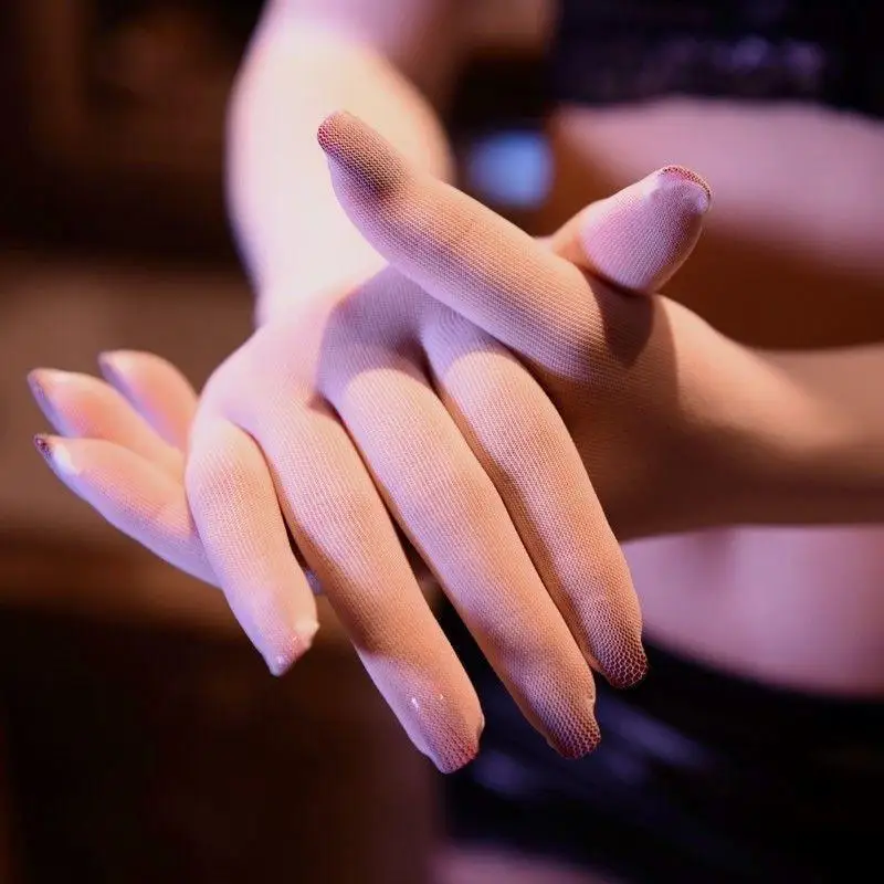 1 Paar hochelastische, eng anliegende Handschuhe aus strapazierfähigem Nylon, ultradünn, nahtlos, sexy, lange Sonnenschutzhandschuhe für Damen, ideal für Tanzpartys. – Detail 4