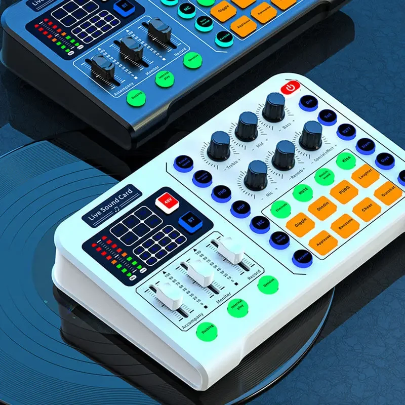 Ten items TLF Xtuga M6 Professional Live Broadcast Sound Card 48V Large Diaphragm Microphone Sound Effects Artifact Live o S
