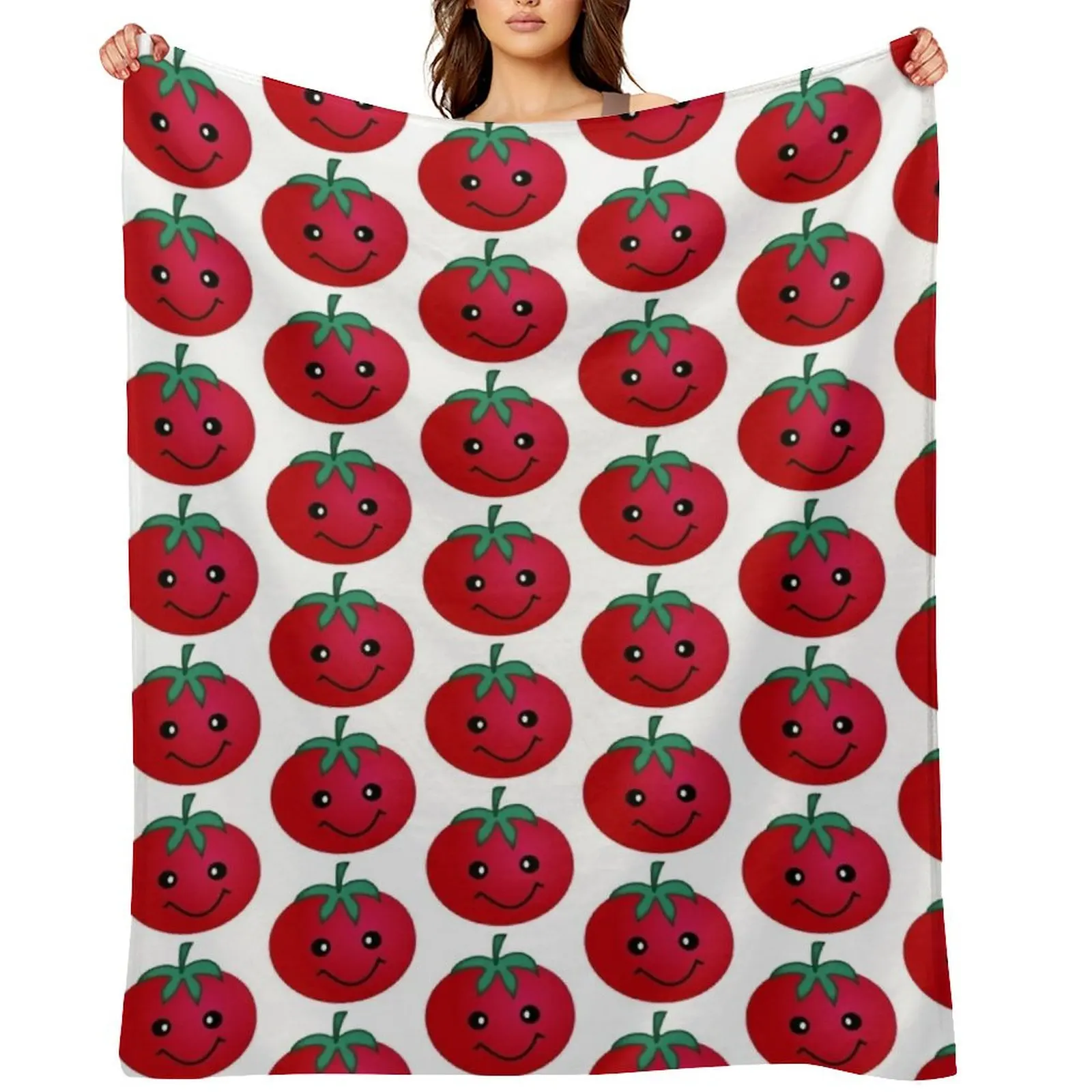 

Smile Tomato Throw Blanket Bed linens Weighted Moving Hair Blankets