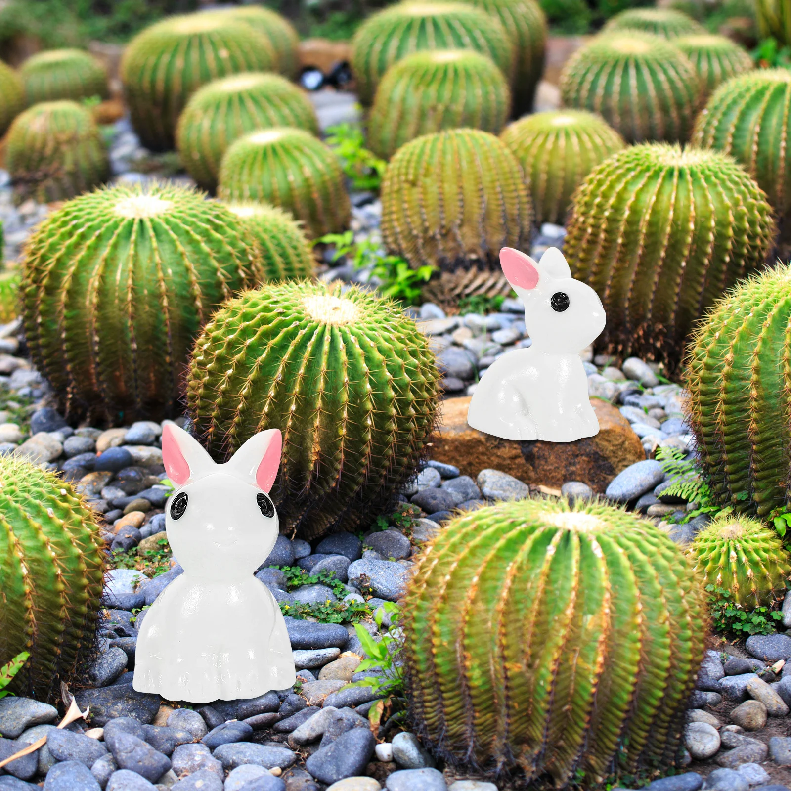 

50 Pcs Mini Rabbit Ornament Figurines Bunny Figures Miniature Statue Decorative Resin Micro Sculptures