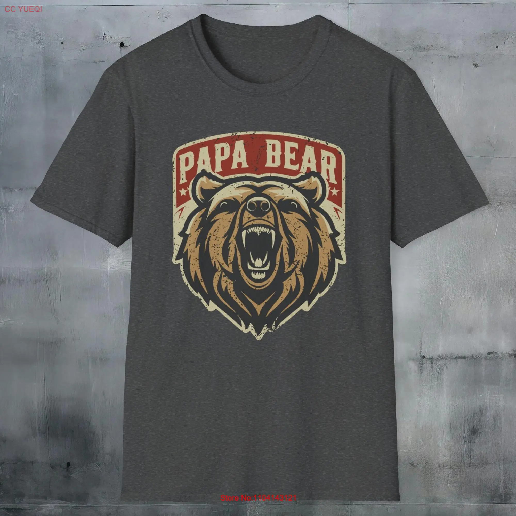 Papa Bear Family Leader T Shirt Father's Pride for Awesome Dad's Soft Durable and Ethical Apparel in 3 Colors