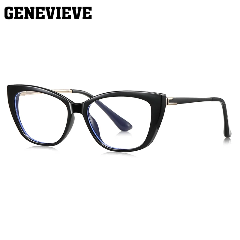 GENEVIEVE جديد عين القطة تصميم شخصي بسيط نظارات الضوء الأزرق المضادة للضوء الأزرق وصفة طبية قابلة للتخصيص LS227 #4