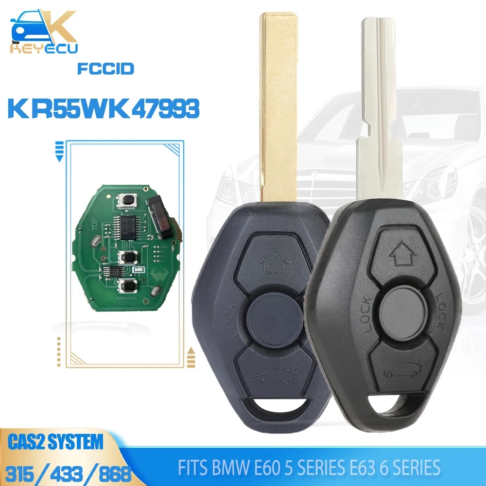 KEYECU CAS2 مفتاح تحكم عن بعد ، KR55WK47993 ، ماركة MHz ، ماركة MHz ، ماركة 315LP ، ماركة PCF7942 لسيارة BMW E60 سلسلة 5 ، سلسلة E63 6